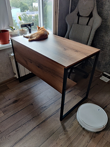 Письменный стол Клер Лофт дуб делано темный / черный матовый фото покупателя 53