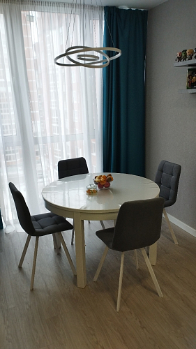 Стул на металлокаркасе Чилли К светло-серый велюр / черный каркас фото покупателя 982