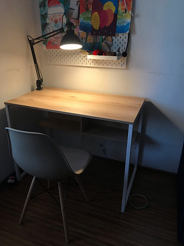 Письменный стол Клер Лофт дуб делано темный / черный матовый фото покупателя 26