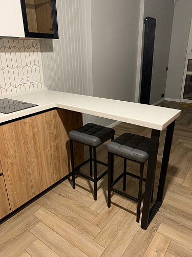 Барный стул Лофт микровелюр катания изумруд / черный матовый фото покупателя 151