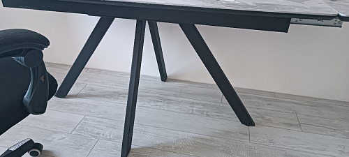 Керамический стол Вилли 140(200)х80 белый мрамор snow white / черный фото покупателя 57