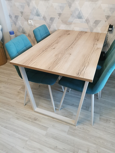 Деревянный стол Барон О 200 х 90 белая пленка шагрень / белый фото покупателя 79