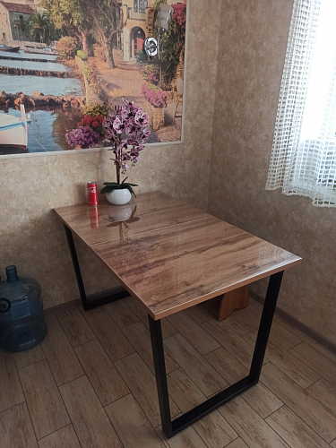 Деревянный стол Лота Лофт 140х80 черный матовый / бетон светлый фото покупателя 79