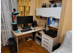 Компьютерный стол КСТ-14.1П правый дуб сонома / белый фото покупателя 4