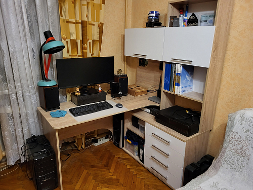 Компьютерный стол КСТ-14.1Л левый дуб сонома / белый фото покупателя 6