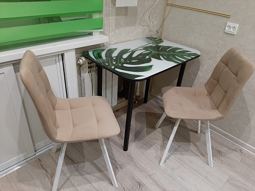 Стул на металлокаркасе Чилли бежевый / белый каркас фото покупателя 780