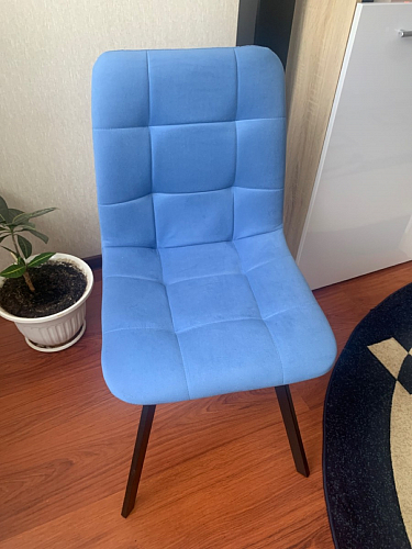 Стул на металлокаркасе Чилли К светло-серый велюр / черный каркас фото покупателя 1009