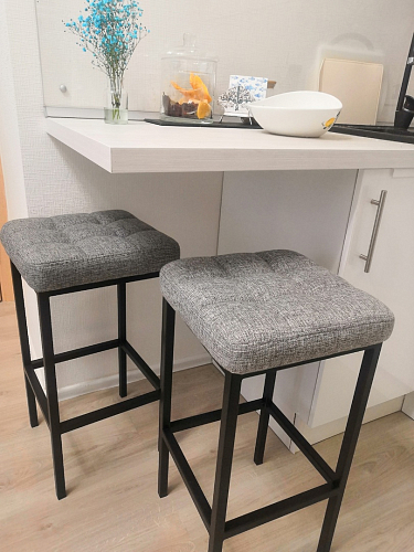 Барный стул Лофт микровелюр катания блэк / черный матовый фото покупателя 33