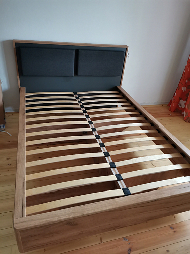 Двуспальная кровать Клауд 160х200 парящая дуб крафт золотой / антрацит фото покупателя 127