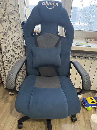 Компьютерное кресло Driver/Драйвер кожзам черный / ткань черный фото покупателя 96