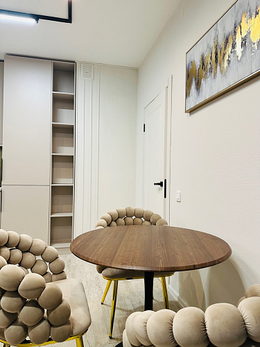 Стол Тулип 80х73 мрамор черный / белый фото покупателя 93