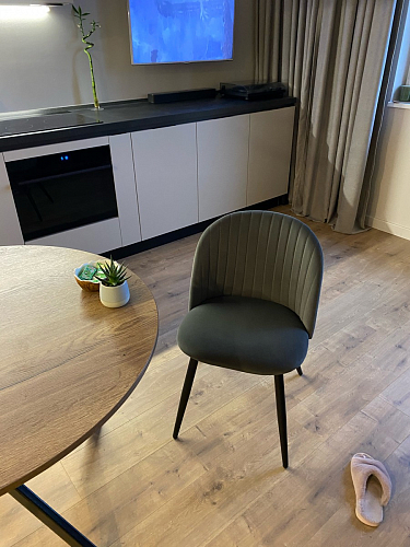 Стул на металлокаркасе Gabi 1 темно-серый / черный фото покупателя 324