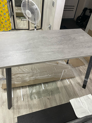 Стол Тринити Лофт 120 32 мм дуб галифакс табако / черный матовый фото покупателя 130