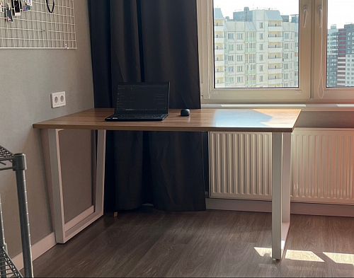 Стол Лота Лофт 140 25 мм черный матовый / бетон фото покупателя 539