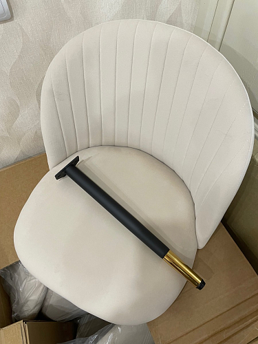 Стул на металлокаркасе Gabi 1 light blue / black / gold фото покупателя 479