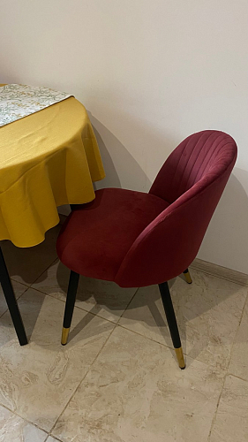 Стул на металлокаркасе Gabi 1 light blue / black / gold фото покупателя 407