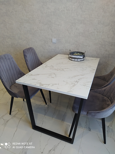 Стол Лота Лофт 120 32 мм бетон / черный матовый фото покупателя 14