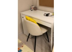 Стул на металлокаркасе Gabi 1 бежевый / черный с серебряными наконечниками фото покупателя 274