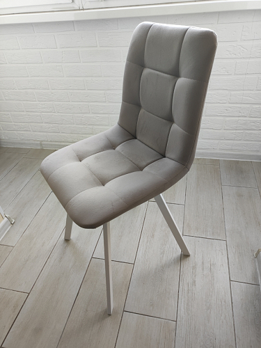 Стул на металлокаркасе Чилли синяя ткань / белый фото покупателя 449