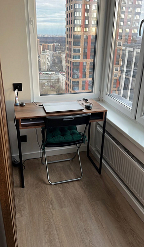 Письменный стол Лео Лофт черный матовый / дуб делано темный фото покупателя 26