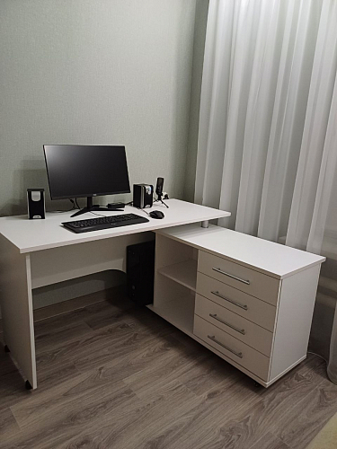 Компьютерный стол КСТ-109П правый дуб сонома / белый фото покупателя 86