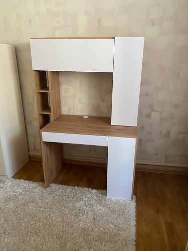 Письменный стол Комфорт 12.71 дуб золотой craft / белая аляска фото покупателя 125