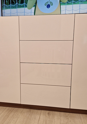 Комод Мебелеф - 37 ясень шимо тёмный / голубой глянец фото покупателя 3