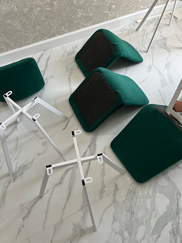 Стул на металлокаркасе Чилли черный / зеленый фото покупателя 820