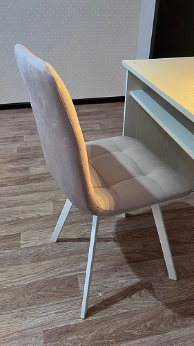 Стул на металлокаркасе Чилли К светло-серый велюр / черный каркас фото покупателя 648