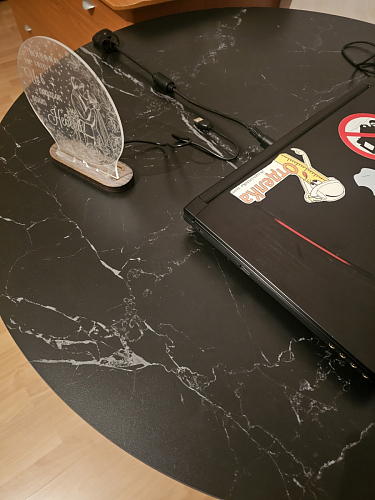 Стол Тулип 90х73 белый мрамор / золото фото покупателя 72