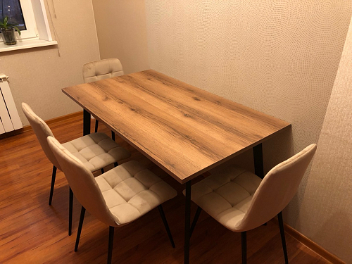 Стол Тринити Лофт 120 32 мм дуб галифакс табако / черный матовый фото покупателя 301