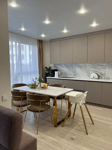 Керамический стол Селена 1 140х80 черный мрамор / золото фото покупателя 4