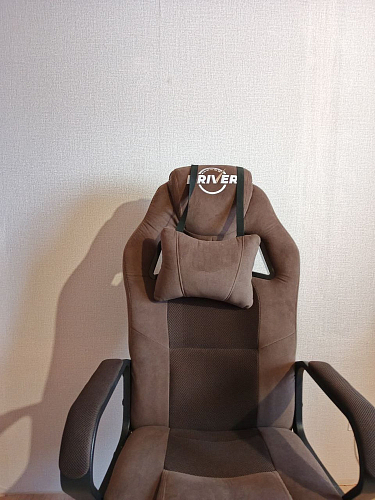 Компьютерное кресло Driver/Драйвер кожзам черный / ткань синий фото покупателя 39