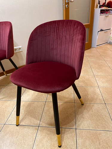 Стул на металлокаркасе Gabi 1 light blue / black / gold фото покупателя 443