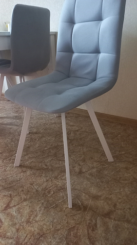 Стул на металлокаркасе Чилли К светло-серый велюр / черный каркас фото покупателя 1099