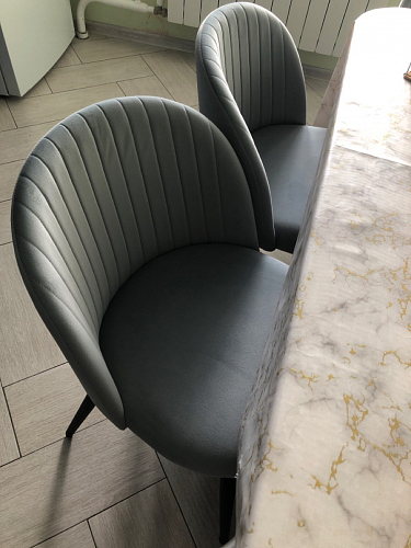 Стул на металлокаркасе Gabi dark beige / black / silver фото покупателя 242