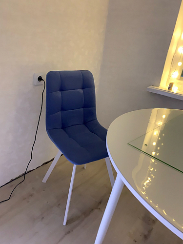 Стул на металлокаркасе Чилли К светло-серый велюр / черный каркас фото покупателя 1180