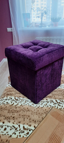 Пуф Складной микровельвет бирюзовый фото покупателя 2