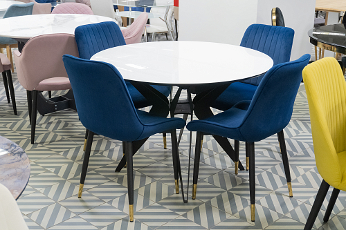 Стул на металлокаркасе Seda 01 blue / gold / black из шоурума 15