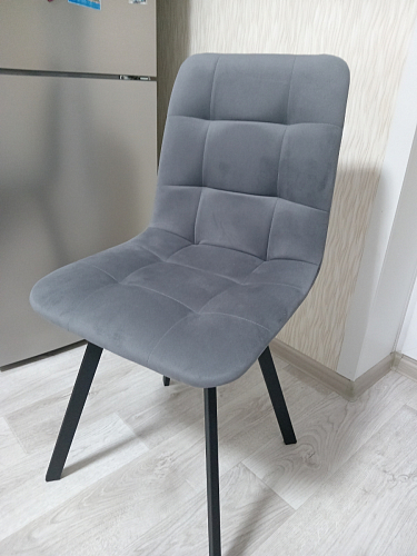 Стул на металлокаркасе Чилли К темно-серый (velutto 32) / черный фото покупателя 181