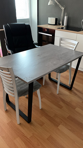 Деревянный стол Лота Лофт 120х75 белый матовый / дуб крафт золотой фото покупателя 833