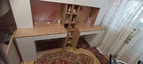 Письменный стол Комфорт 12.71 дуб золотой craft / белая аляска  - Уцененный экземпляр фото покупателя 132