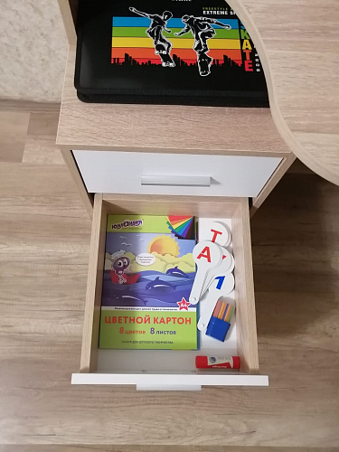 Стол компьютерный КСТ-16 бетон / белый фото покупателя 2