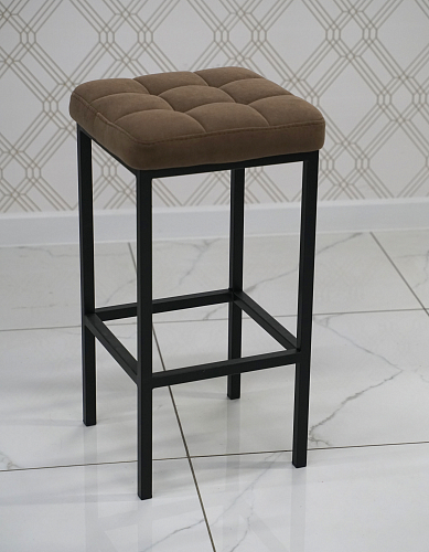 Барный стул Лофт ткань канди грей / черный матовый из шоурума 5