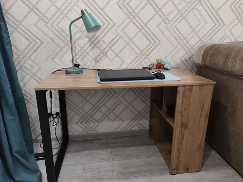 Письменный стол Битти Лофт 116х60х75 дуб вотан / белый матовый фото покупателя 113