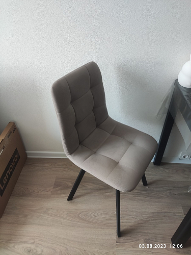 Стул на металлокаркасе Чилли К черный / зеленый фото покупателя 112