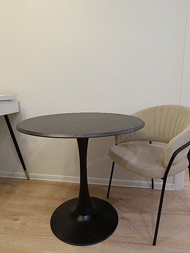 Стол Тулип 90х73 дуб вотан / белый  - Уцененный экземпляр фото покупателя 31