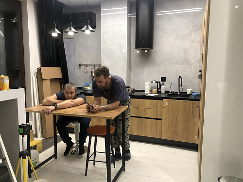 Барная стойка Дилан Лофт 120х60х110 бетон фото покупателя 215