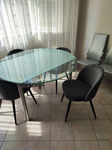 Стул на металлокаркасе Gabi dark beige / black / silver фото покупателя 215