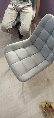 Стул на металлокаркасе Челси К морская волна / черный фото покупателя 114